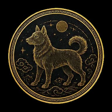 Dog zodiac medallion