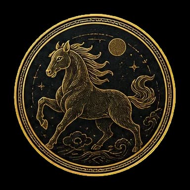 Horse zodiac medallion