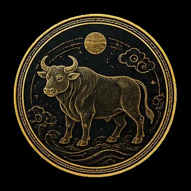 Ox zodiac medallion