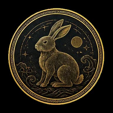 Rabbit zodiac medallion