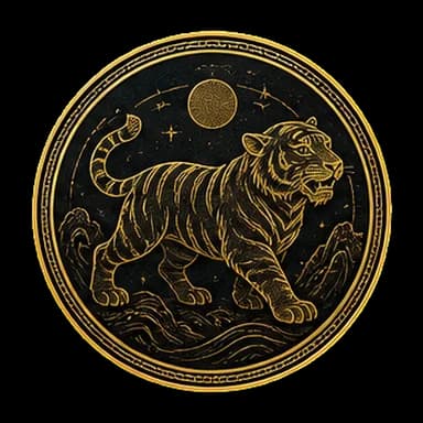 Tiger zodiac medallion