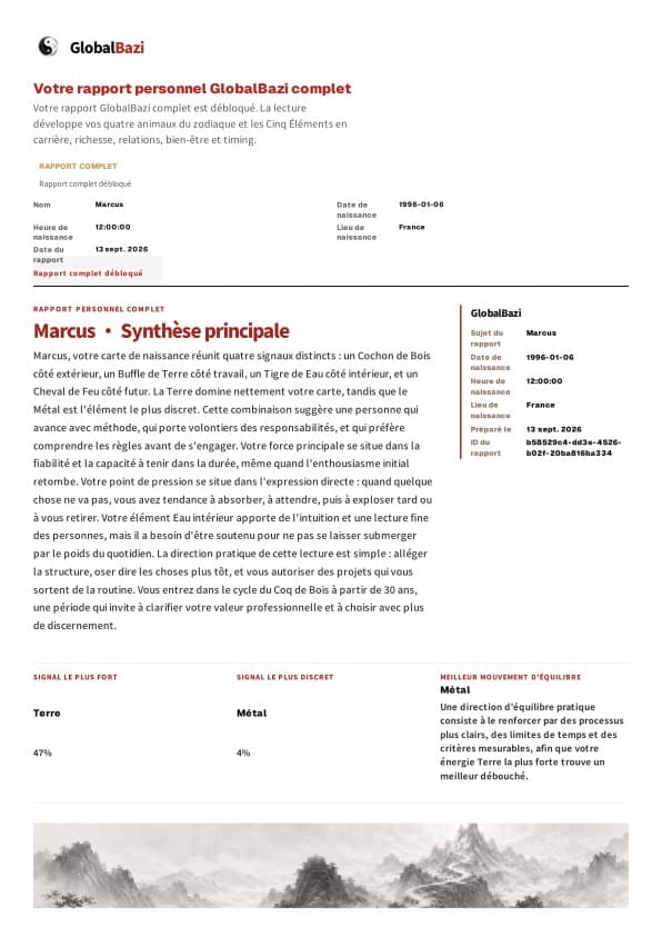 Rapport personnel complet first page preview